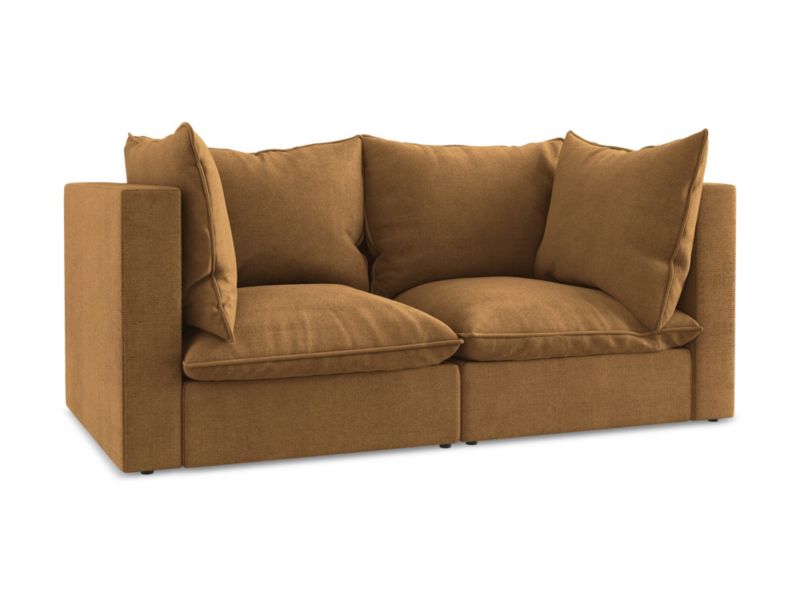 2-osobowa kanapa modułowa LaMiaSofa RAVENNA z tkaniny strukturalnej 180x90 cm terakota 1 szt.