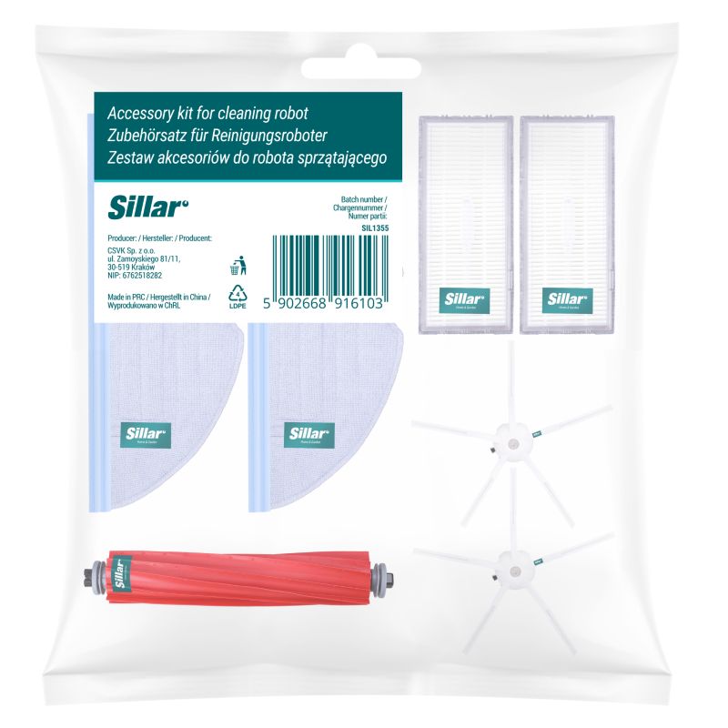 Akcesoria do robota sprzątającego, Sillar, zamiennik, do Xiaomi Roborock S7 T7, szczotki, filtry HEPA, ściereczki, zestaw, 7szt