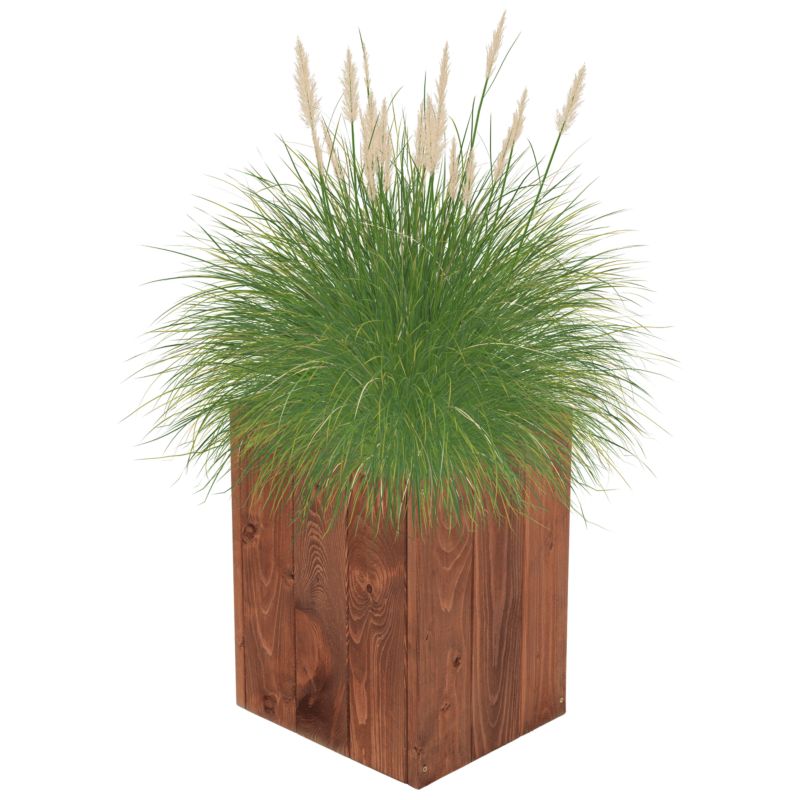 Donica drewniana MODO24 grube drewno wysokość 40 cm brązowa 1 szt.