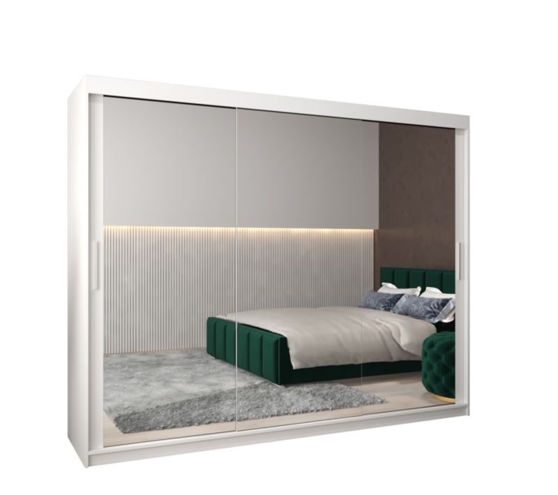 Szafa przesuwna Garderoba Abiks Tokyo 3 250 biały + biały 1 szt.