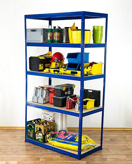 Regał metalowy MODO24 magazynowy stojak niebieski helios 180x180x50cm 5 półek po 175 kg 1 szt.