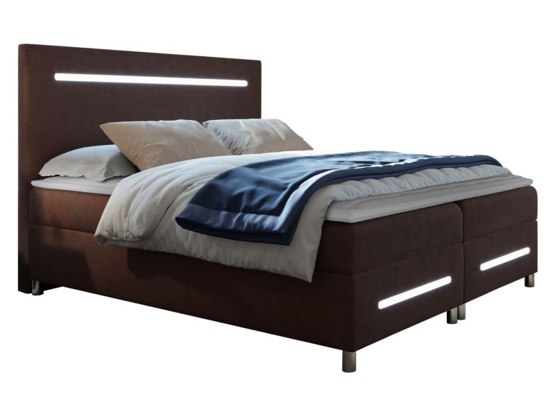Łóżko kontynentalne MIRJAN 24 Enter LED 160x200 palona kawa 1 szt.