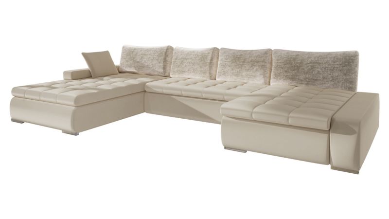 Narożnik z funkcją spania MIRJAN 24 Caro Premium ecru + kość słoniowa 1 szt.