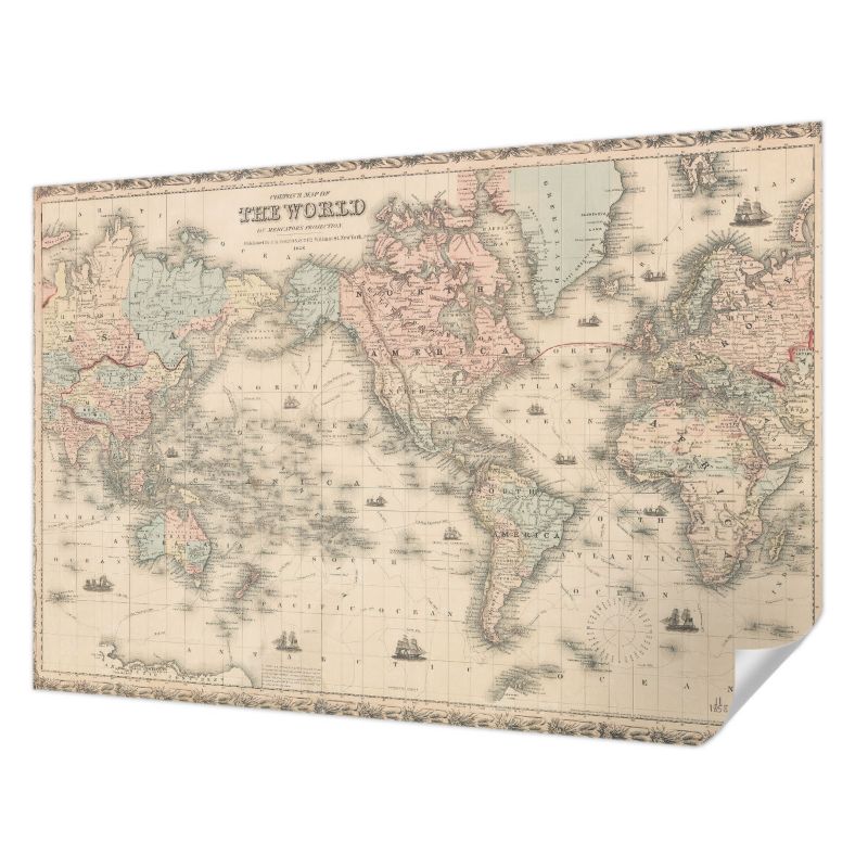 Tapeta samoprzylepna Tulup 152x104 cm Historyczna mapa Tapeta Do Biura, Przedpokoju, Salonu 1 szt.