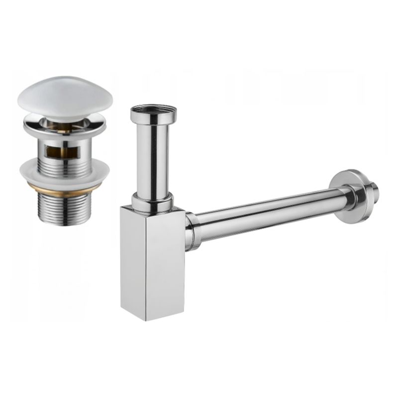 Półsyfon umywalkowy Mexen kwadratowy z korkiem klik-klak chrom/biały 1 szt.