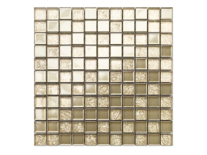 Mozaika szklana Ilcom złota gold beż metallic brokat 30x30cm 1 szt.