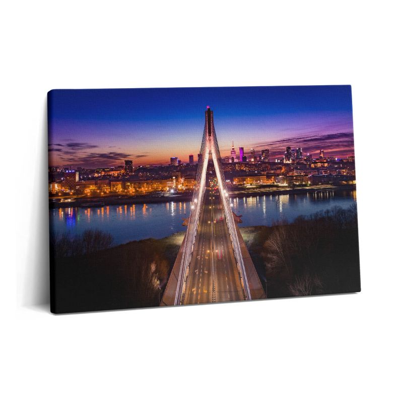 Obraz na płótnie Wallfluent 60x40 cm Most i miasto wieczorem 1 szt.