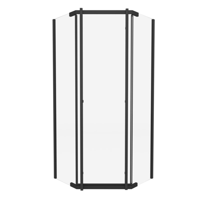 Kabina prysznicowa Durasan Titanium Open Czarny mat 90x90x200 pięciokątna, 6 mm, easy clean 1 szt.