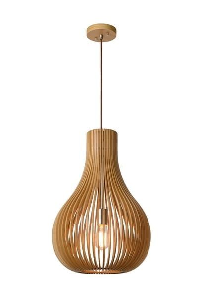 Lampa sufitowa wisząca Lucide Bodo 0766 jasne drewno szerokość 38 cm 1xE27 x 60W 1 szt.