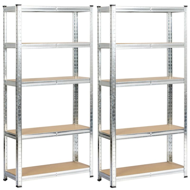Zestaw 2x Regał metalowy Akord stal galwanizowana 5 półek nośność 875kg 70x30x154 cm 2 szt.