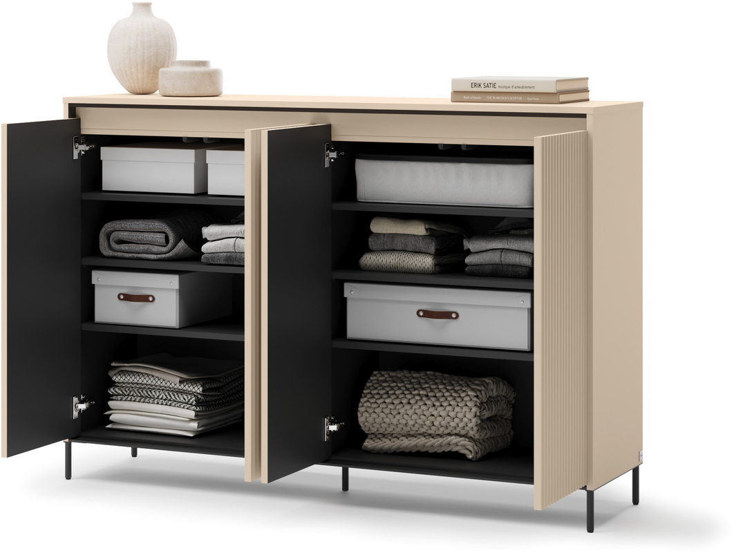 Komoda do przedpokoju garderoby beżowa z oświetleniem TREND