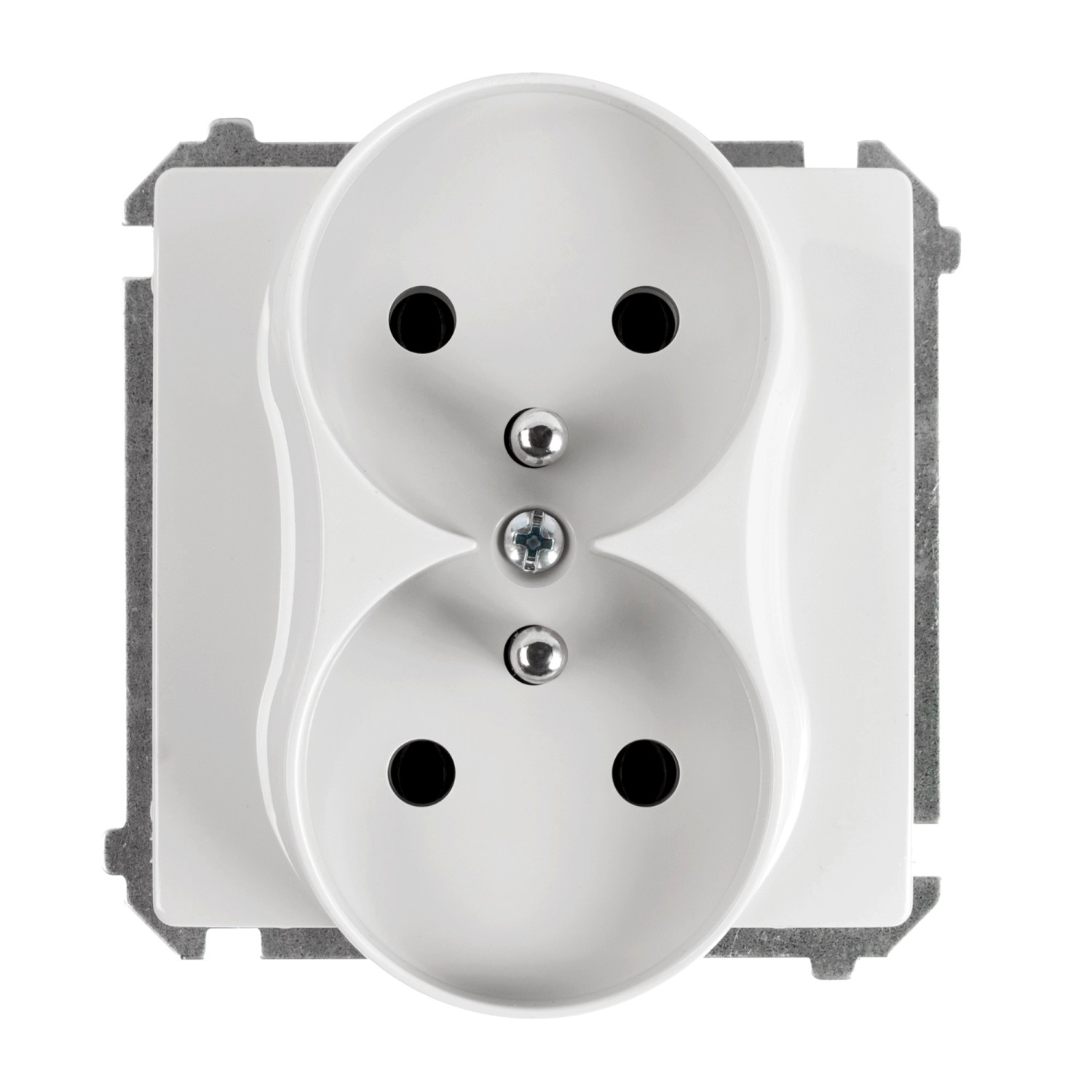 Simon Gniazdo Basic Moduł 2x2P+Z białe