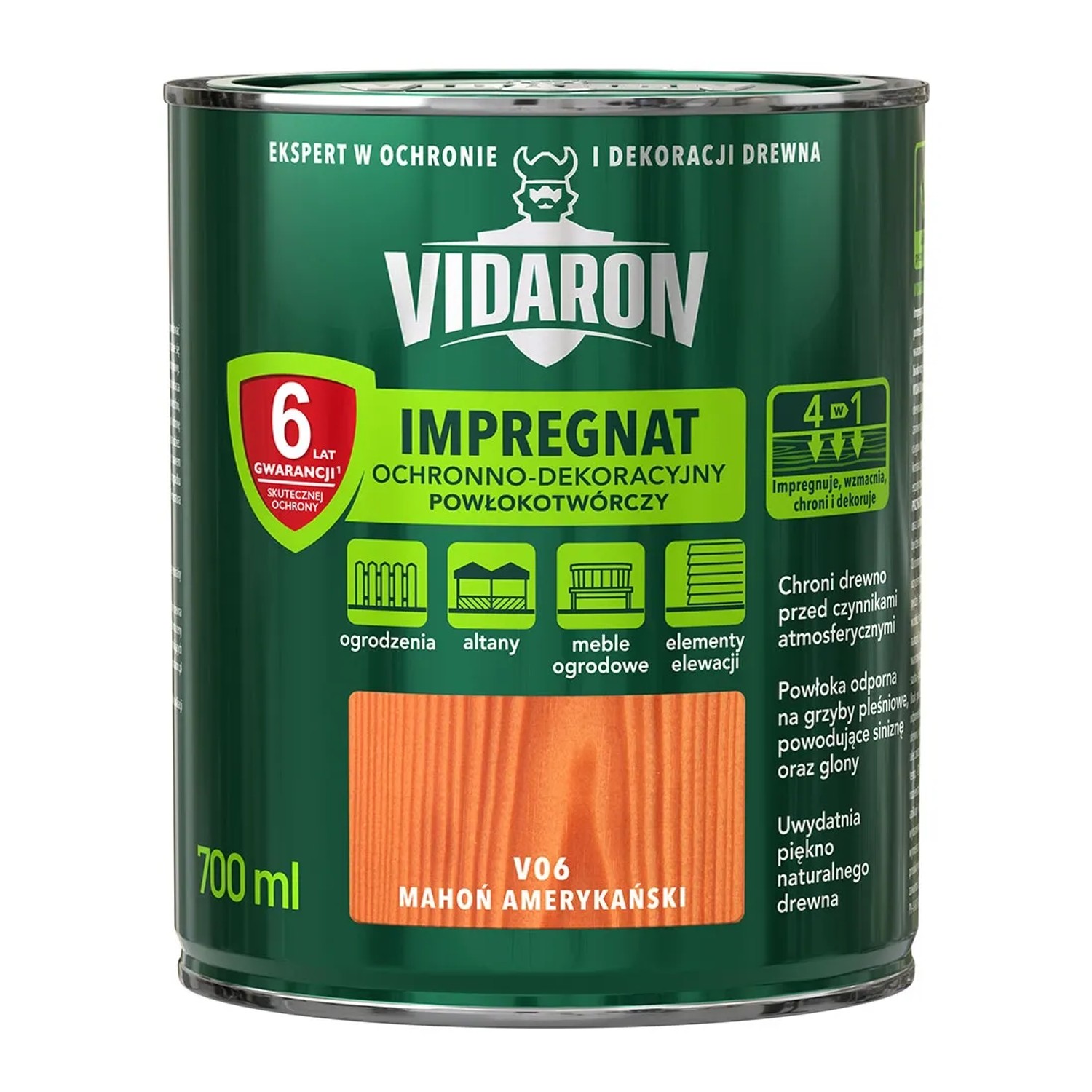 Vidaron Impregnat do drewna powłokotwórczy mahoń amerykański - 0,7L