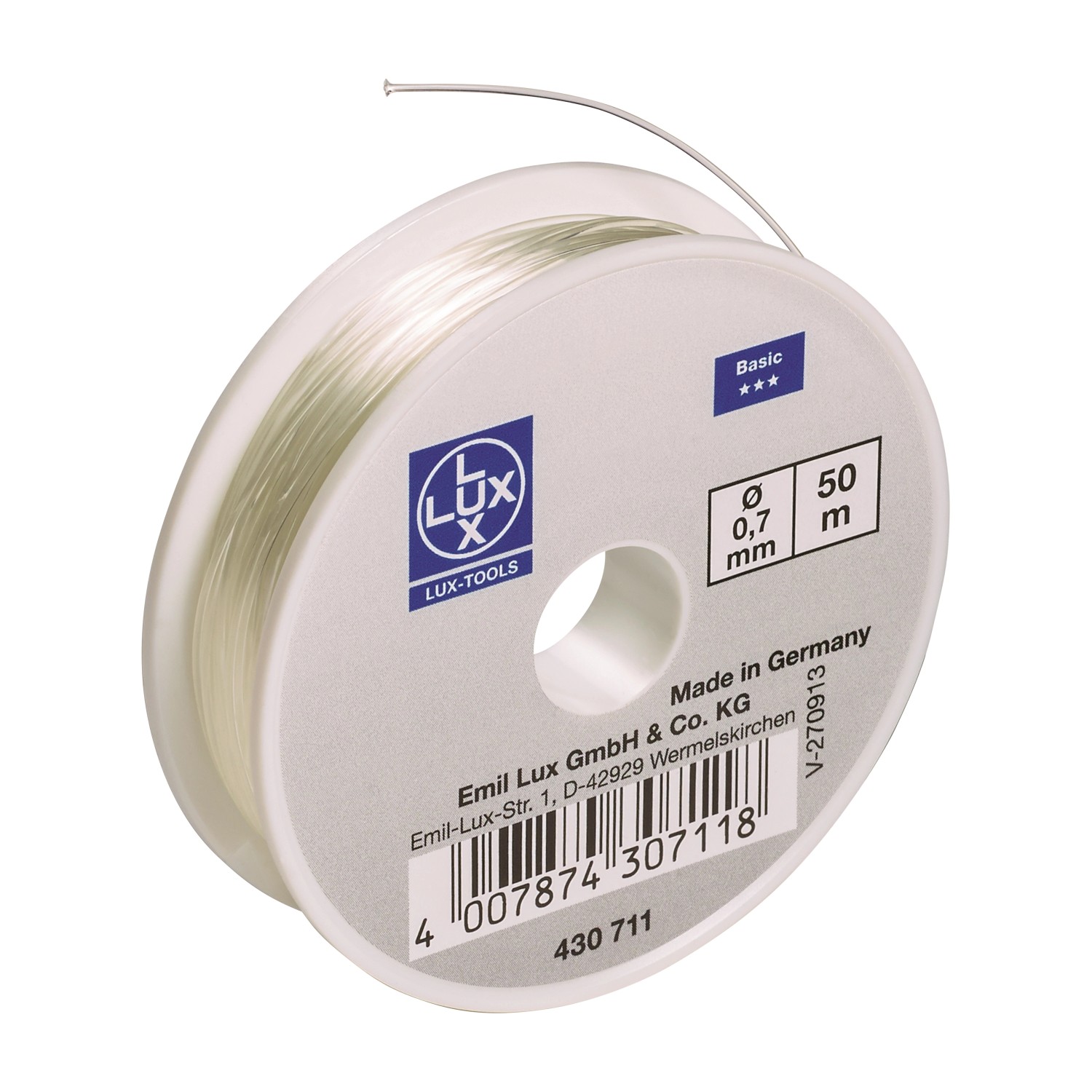 LUX-TOOLS Sznur dekoracyjny przezroczysty 0,7 mm x 50 m