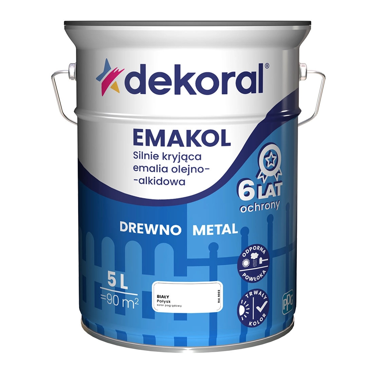 Dekoral Emalia Emakol Strong biała 5 l