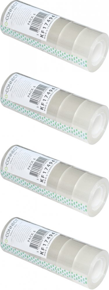 4x Taśma klejąca Q-Connect, 24mmx30m, 6 sztuk, przezroczysty