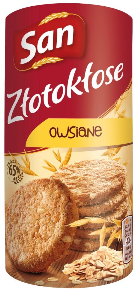 Ciastka San Złotokłose, owsiane, 188g