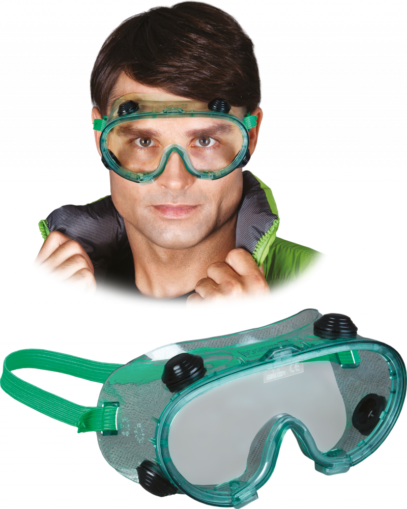 Gogle ochronne Reis Hemfog, przeciwodpryskowe, zielony