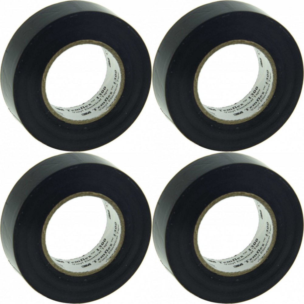 4x Taśma izolacyjna 3M Temflex 1300, PVC, DE272962783, 19mm x 20m, czarny