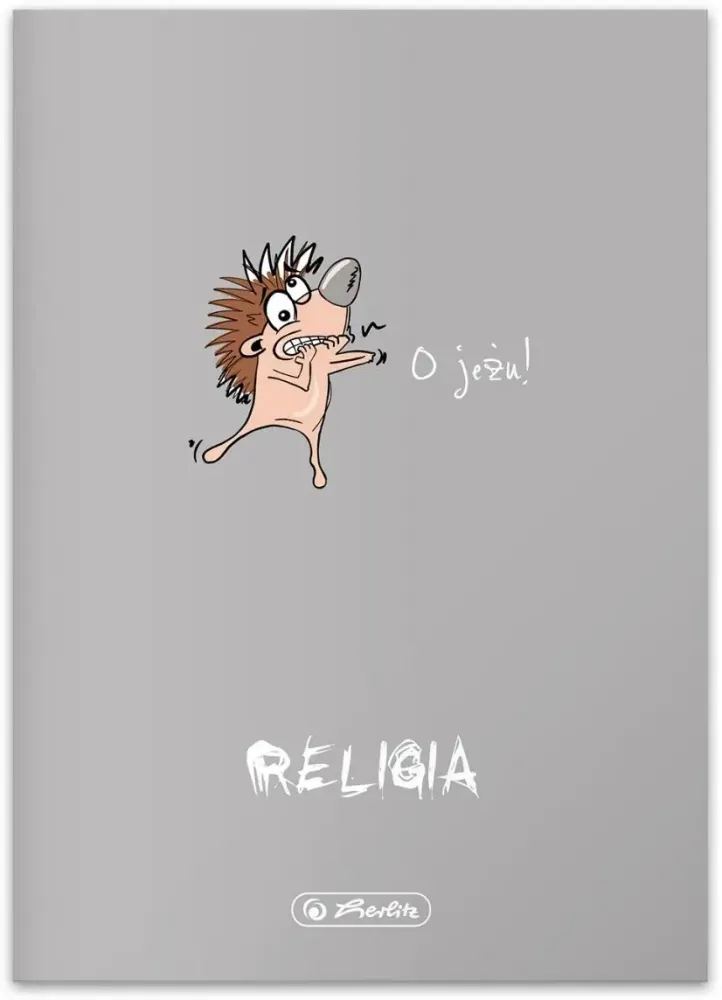 Zeszyt przedmiotowy w kratkę Herlitz ECO Religia, A5, miękka oprawa, 60 kartek, szary