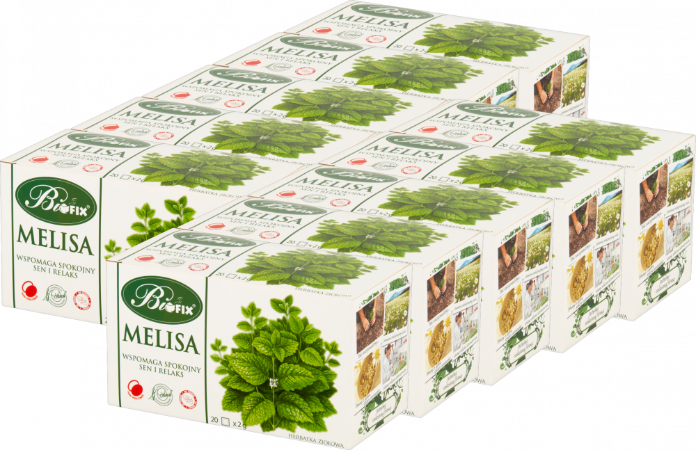 10x Herbata ziołowa w torebkach Bifix, melisa, 20 sztuk x 2g