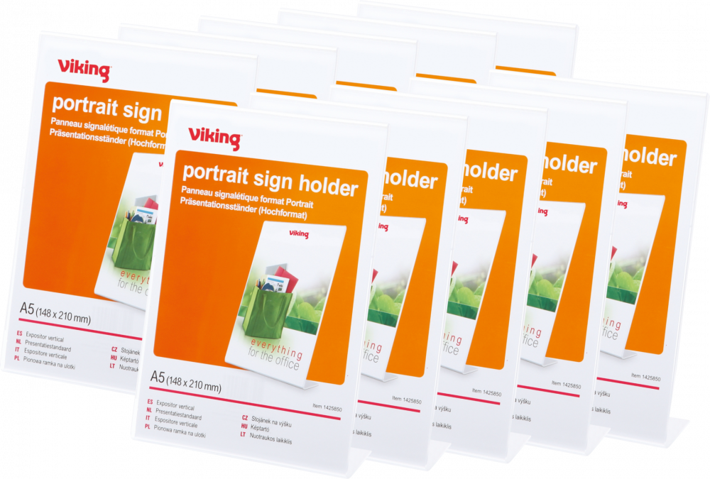 10x Stojak na ulotkę Viking, A5, przezroczysty
