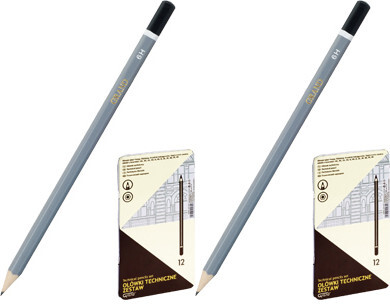 2x Ołówek techniczny Grand, w metalowym pudełku, 12 sztuk