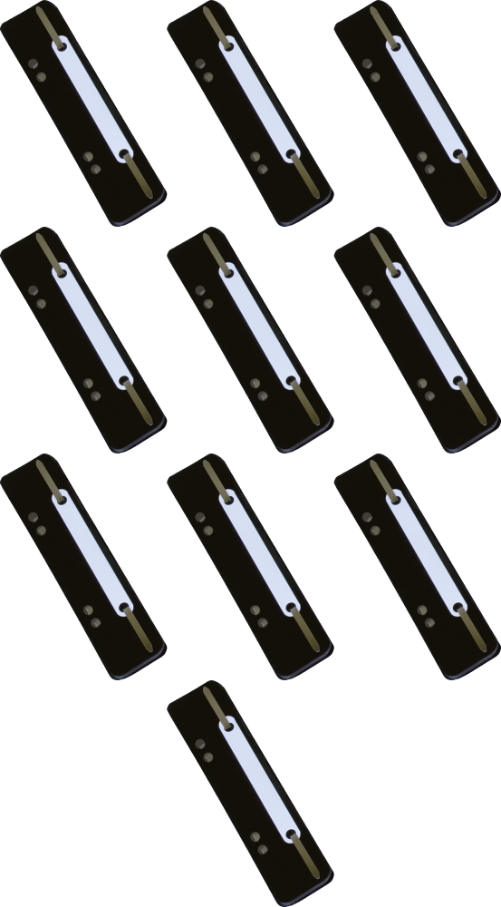 10x Wąsy skoroszytowe spinające dokumenty Donau, z metalową zawieszką, 25 sztuk, czarny