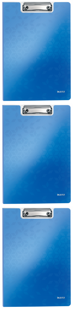 3x Clipboard Leitz Wow, z okładką, A4, niebieski