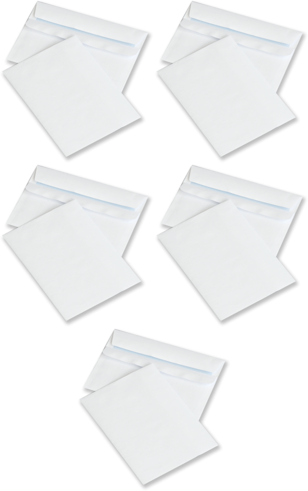 5x Koperta standardowa NC, C6, samoklejąca SK, 1000 sztuk, biały