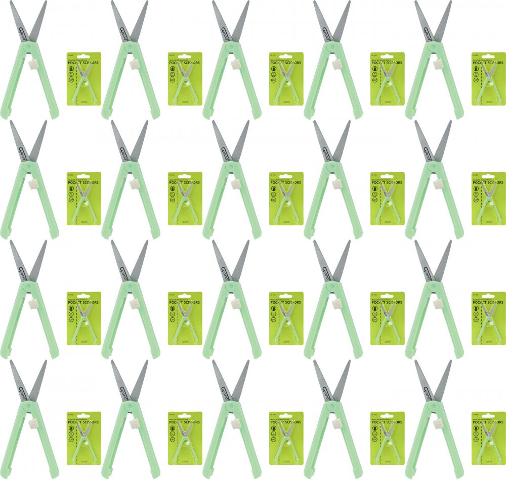 20x Nożyczki kieszonkowe Grand GR-7425, 11cm, zielony