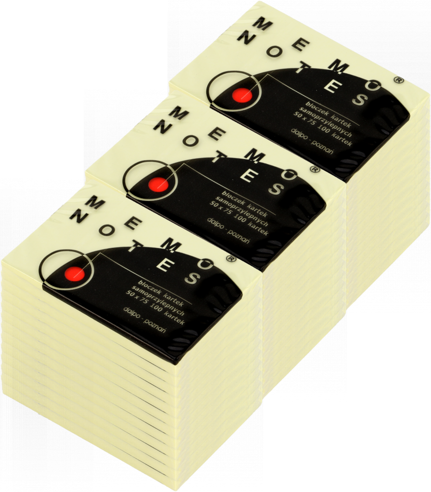 36x Karteczki samoprzylepne Dalpo Memo Notes, 50x75mm, 100 karteczek, żółty