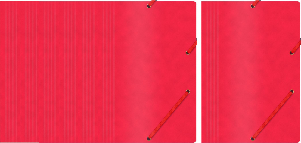10x teczka z gumką Office Products, A4, 390g/m2, preszpanowa, czerwony