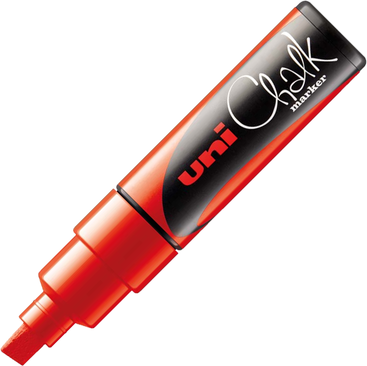 Marker kredowy Uni PWE-8K, ścięta, czerwony