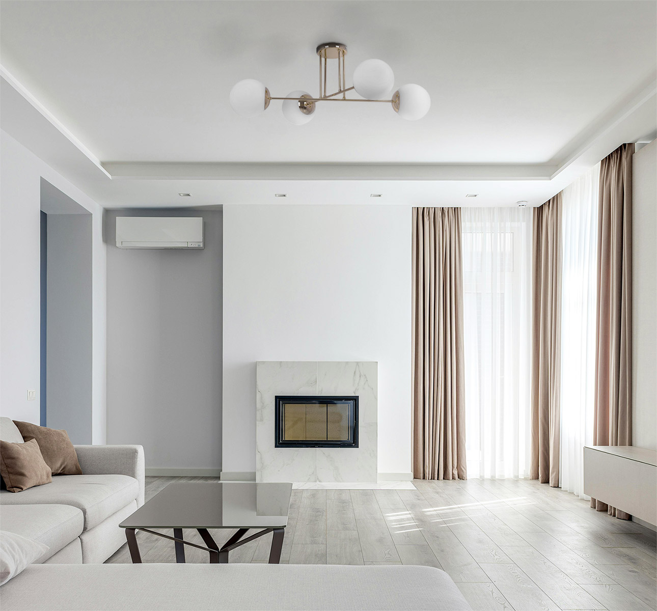 Kaja Lumia lampa podsufitowa 4x20 W biała-złota K-5403