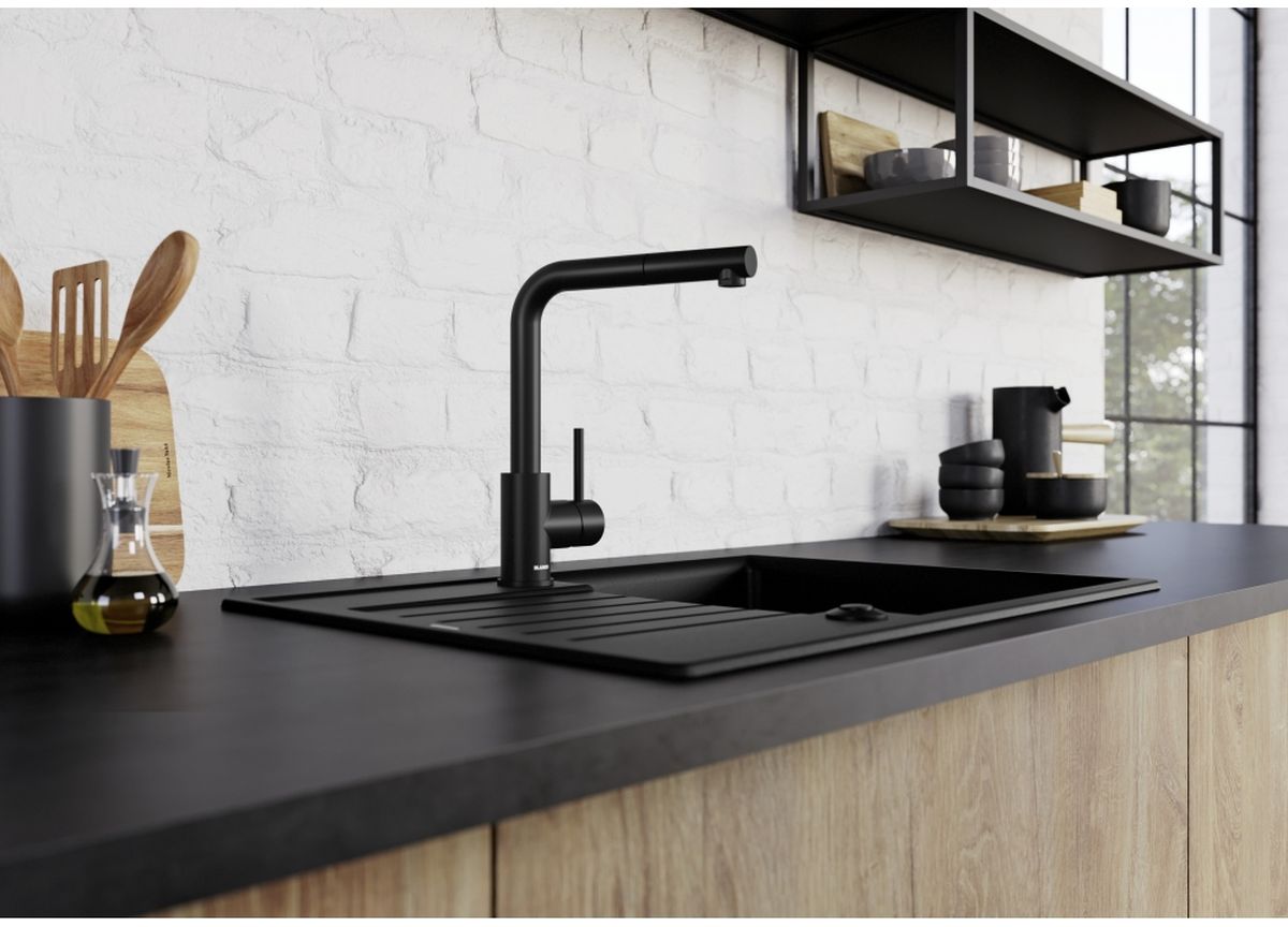 Blanco Mila bateria kuchenna stojąca czarny mat 526657 - Wysyłka w 24h