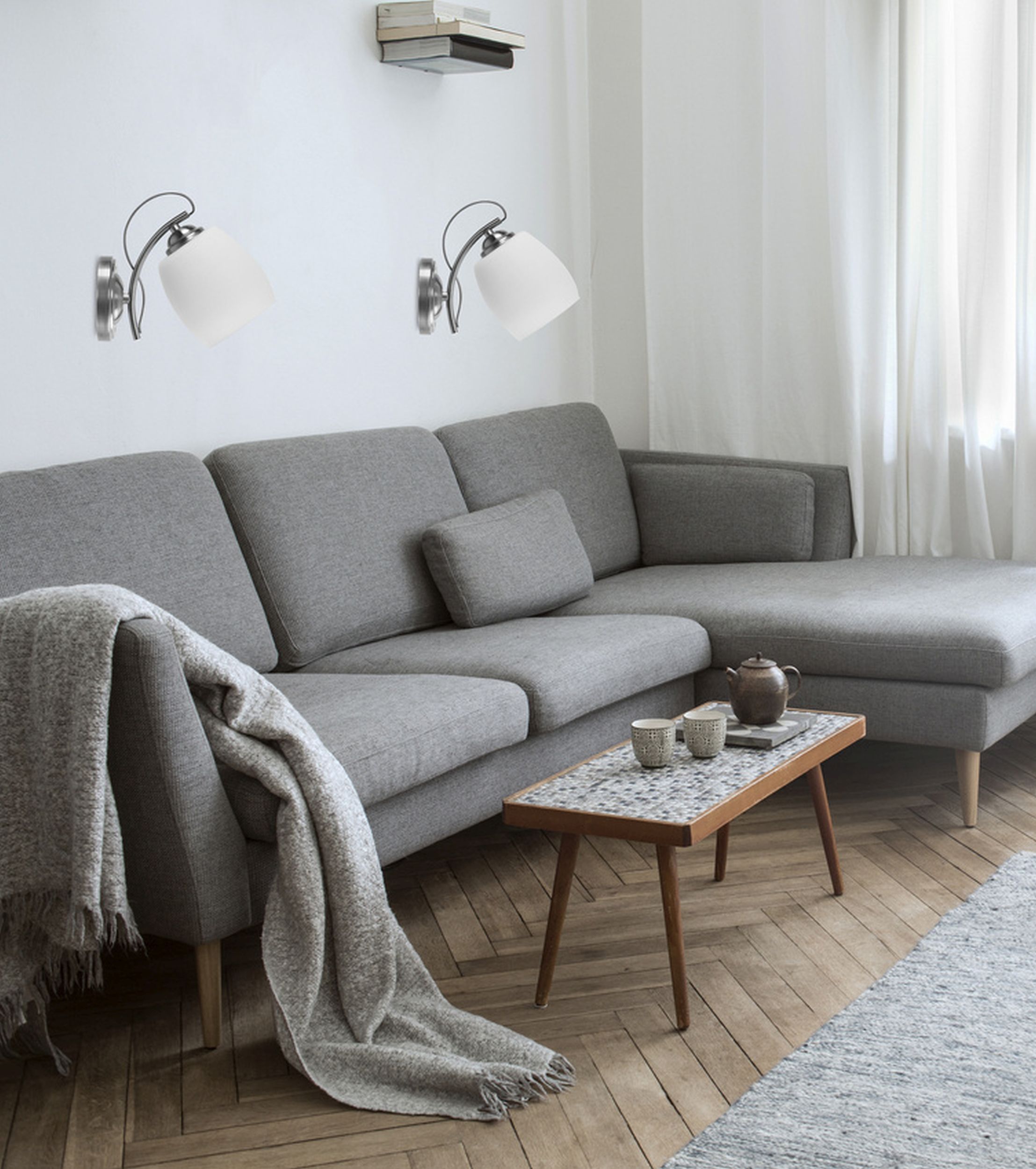 Candellux Amba kinkiet 1x40W biały/chrom 21-77028