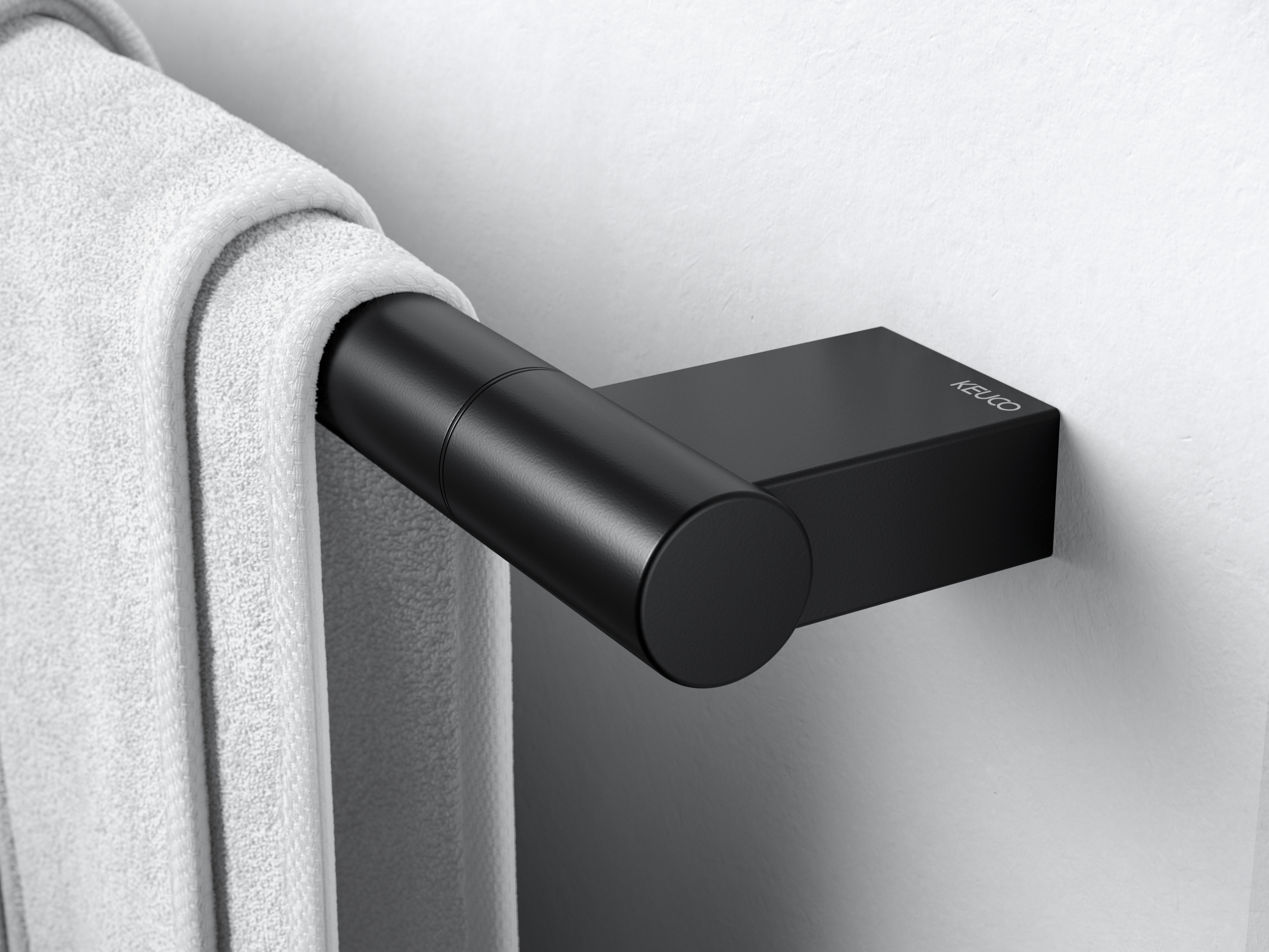 Keuco Plan Black drążek na ręcznik 60 cm czarny mat 14901370600
