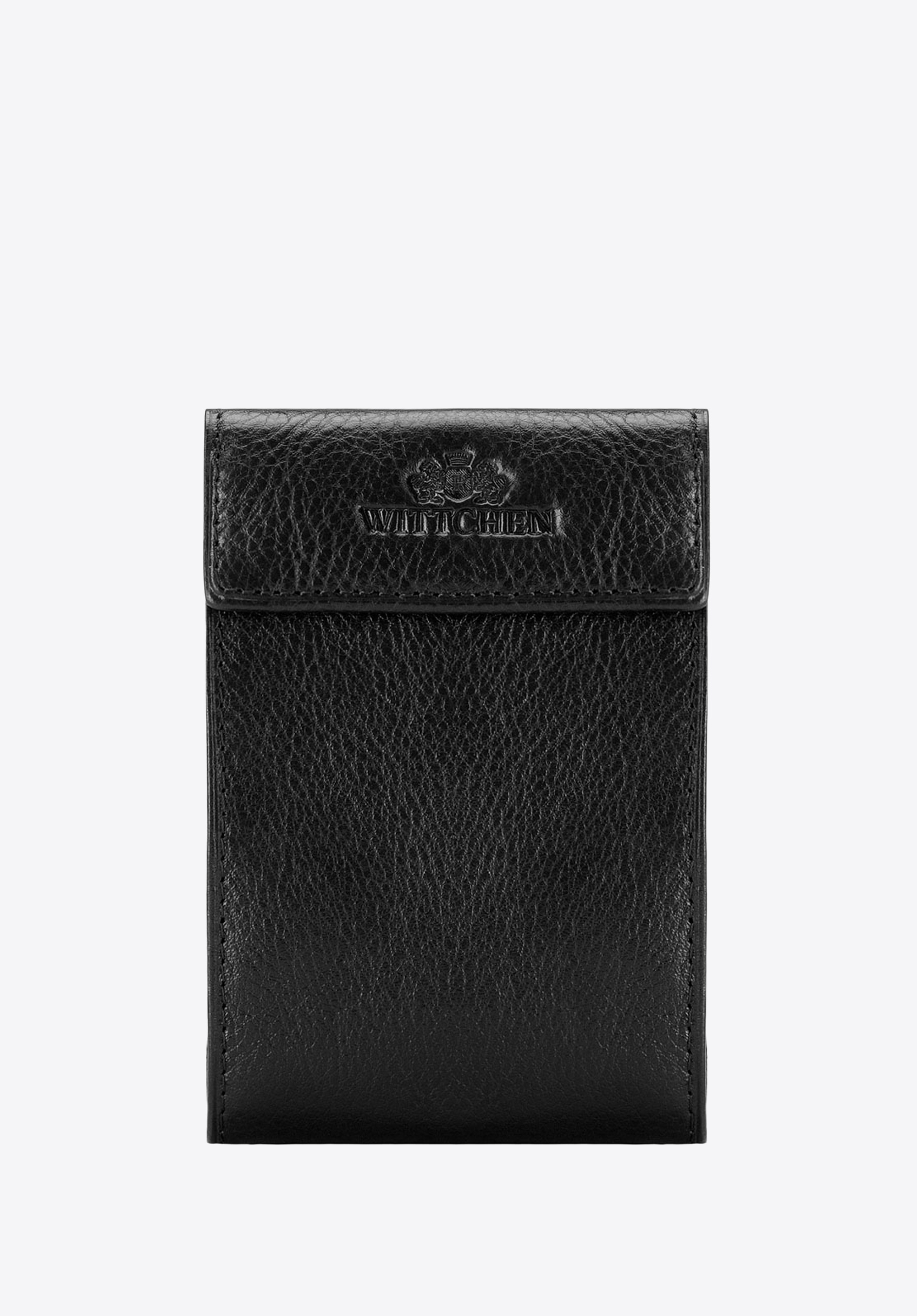 Etui na karty skórzane rozkładane czarne