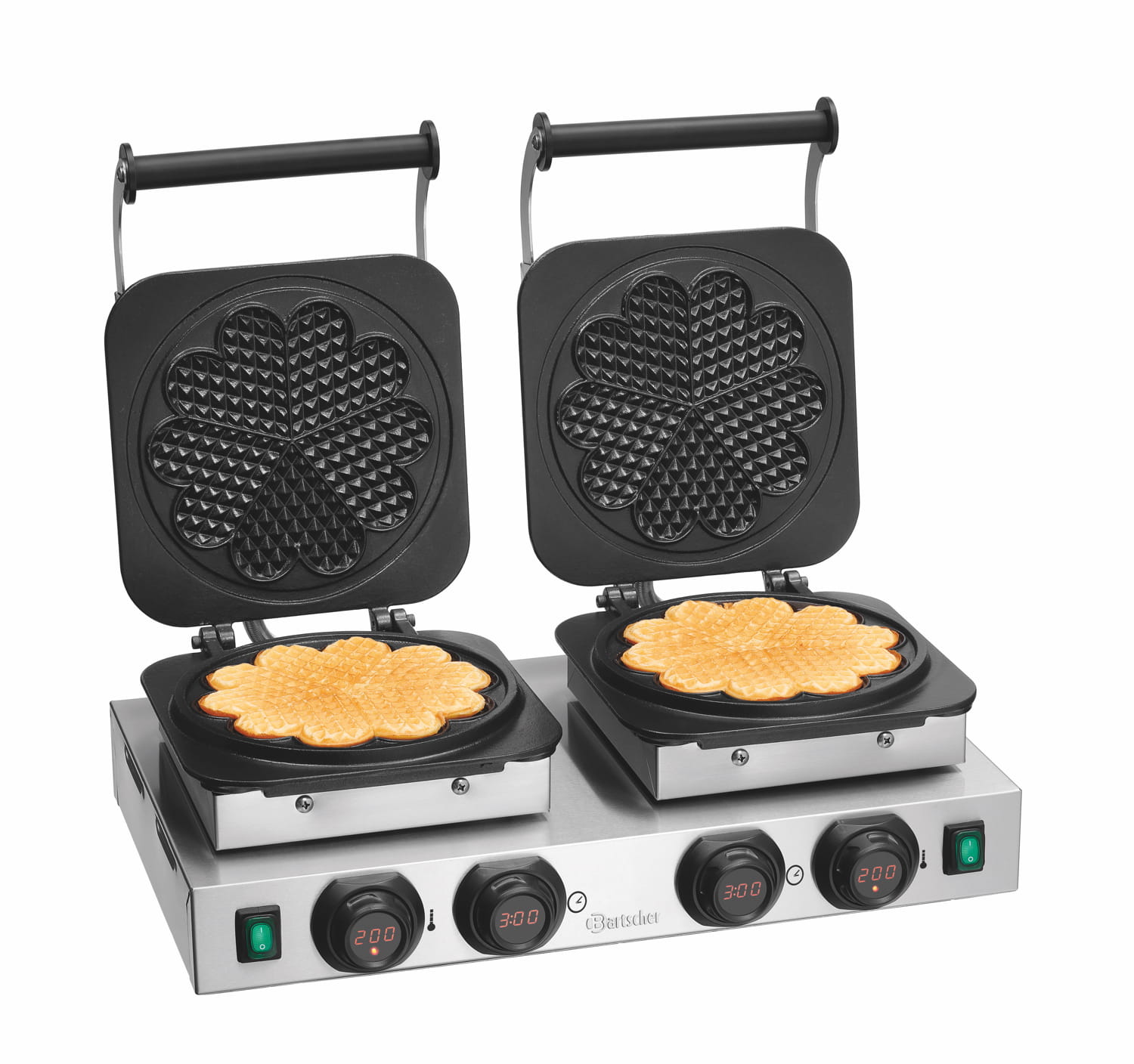 Podwójna gofrownica do gofrów serc, timer, wyświetlacz Bartscher