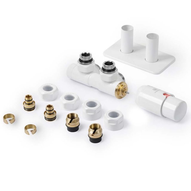 TERMA Zestaw inst. TWINS kątowy prawy biały TGETTWINP-K916