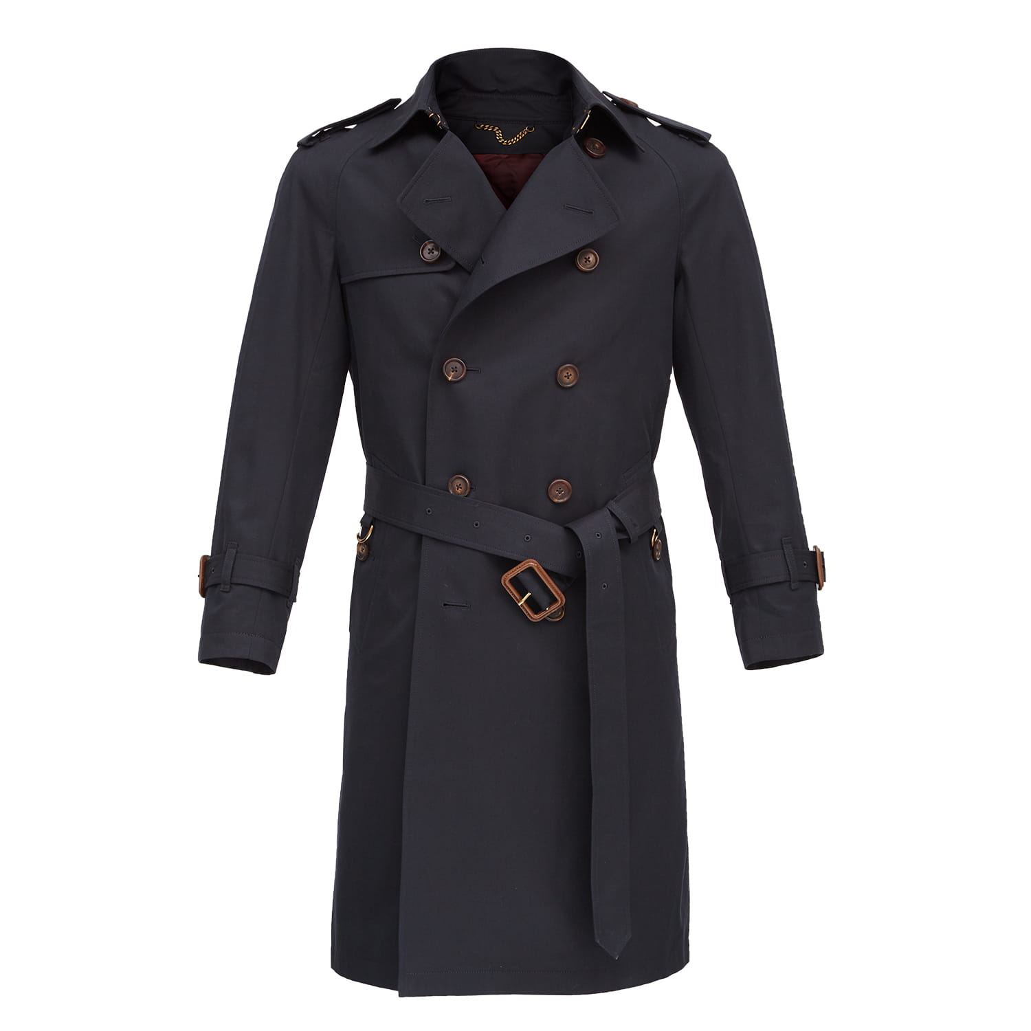 Dwurzędowy płaszcz trencz Casablanca, granatowy