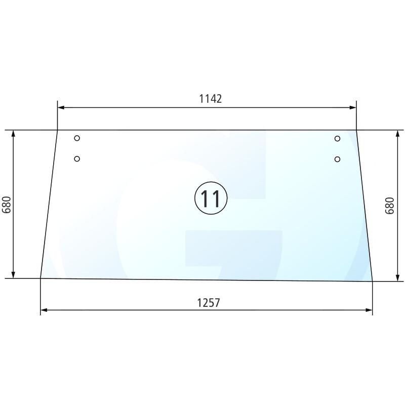 Szyba tylna CASE 433 933 1284629C3
