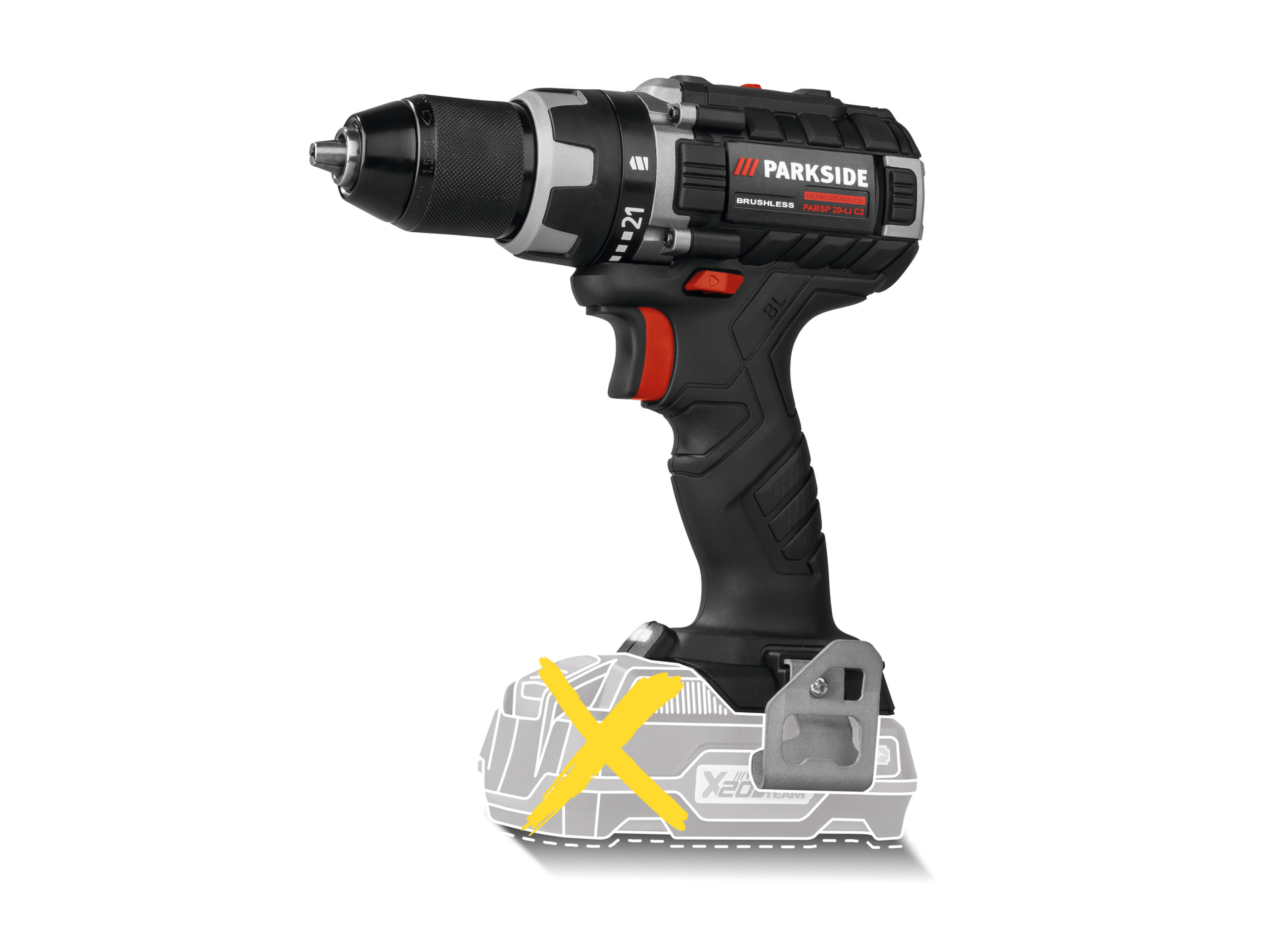 Parkside Performance Akumulatorowa wiertarkowkrętarka 20 V, Pabsp 20-Li C2 bez akumulatora i ładowarki