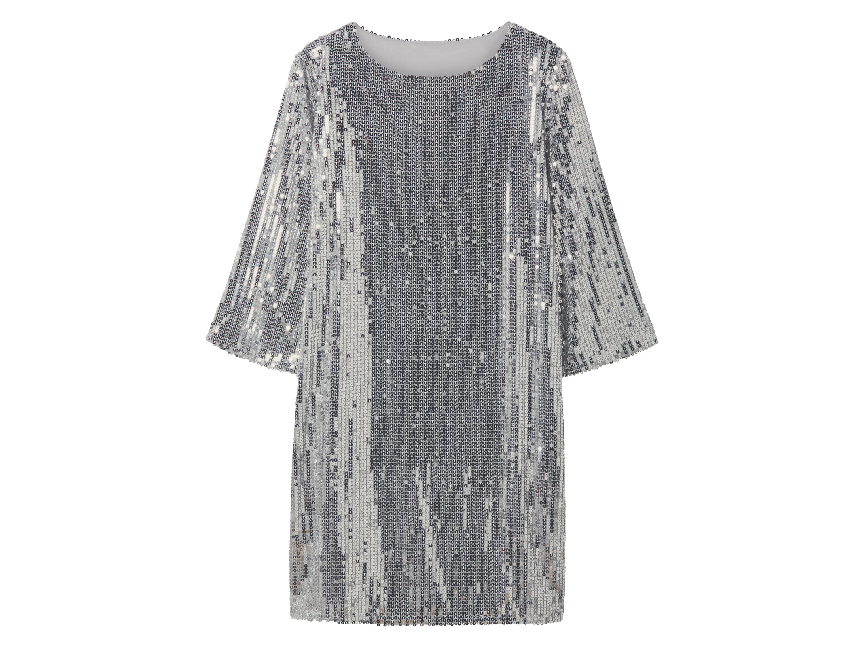 esmara Sukienka damska z cekinami Srebrny, XS 32-34