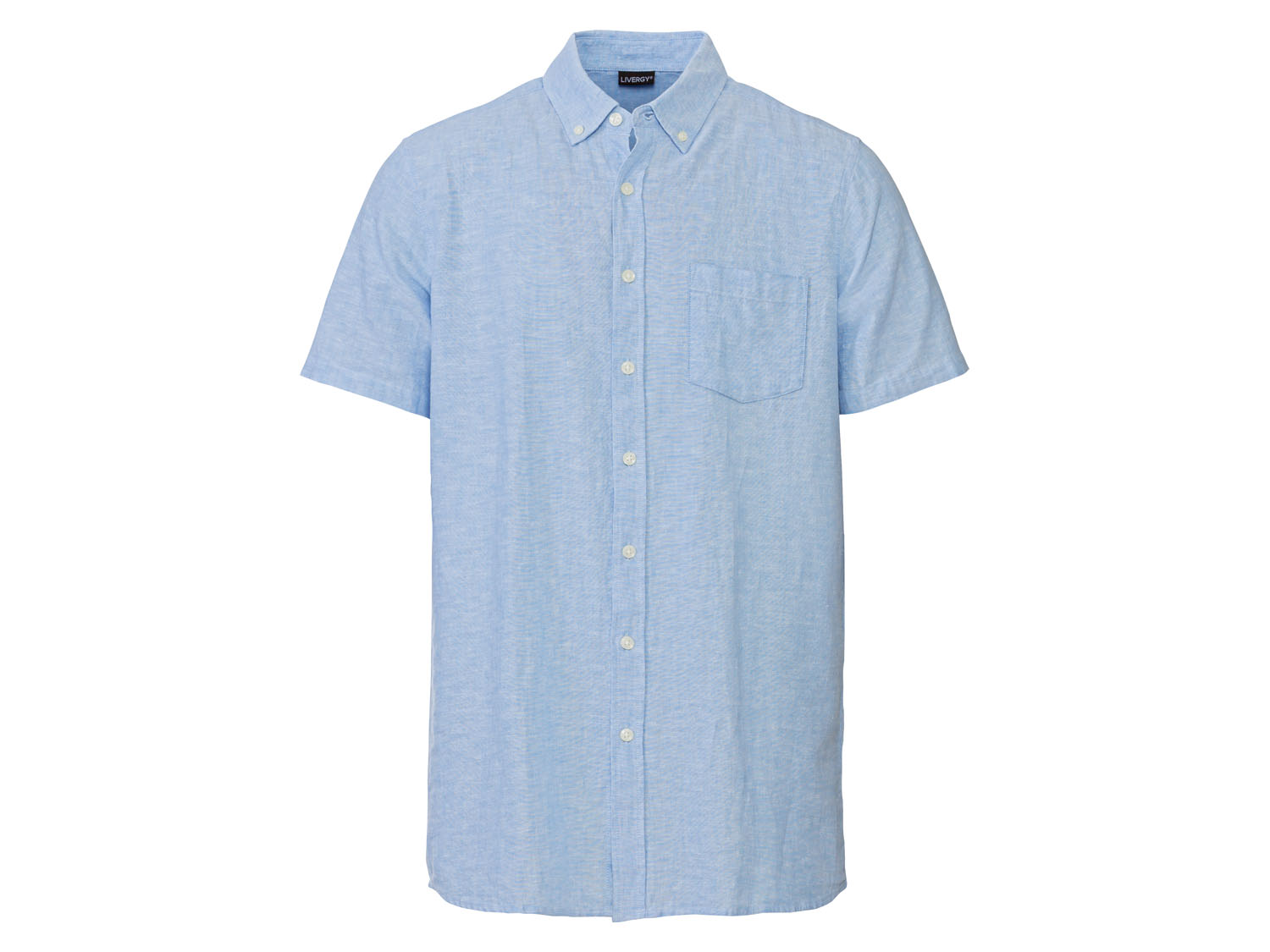 Livergy Koszula męska z lnem, regular fit L 41/42, Jasnoniebieski