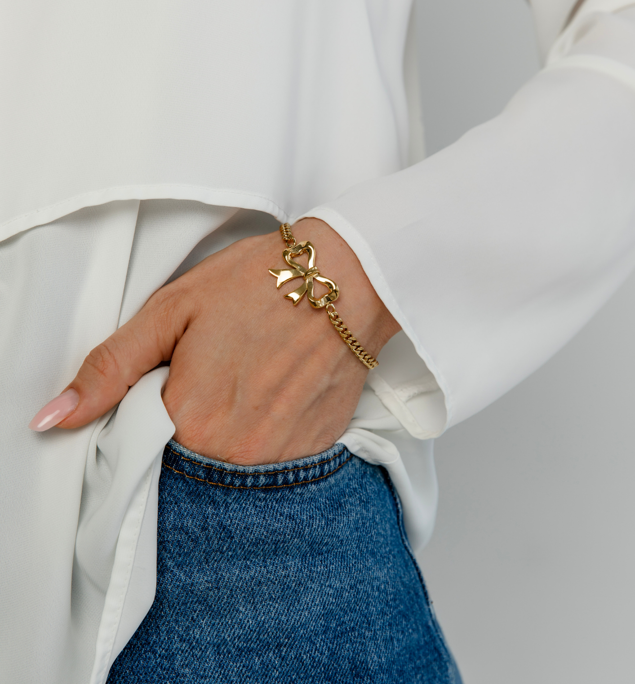 Bransoletka z kokardką złotą Fiocchi d'Amore BSA0761