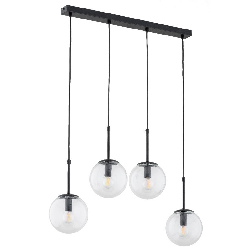 Lampa wisząca Alfa SEBIA czarno-przezroczysty 4xE14x10W wym:90x65x15cm IP20 -1 szt.