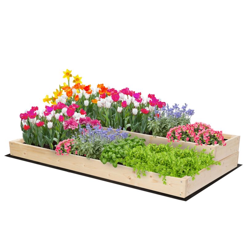 Skrzynia na warzywa MODO24 warzywnik szeroka 18x117x63 cm naturalne drewno 1 szt.