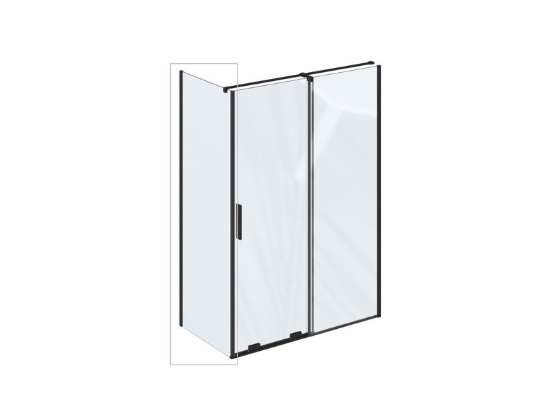 Ścianka prysznicowa stała Ravak Roll ROPS 80 szkło transparent czarna 1 szt